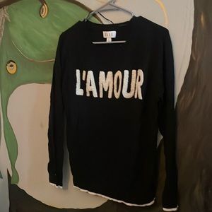 ELLE black statement pullover sweater